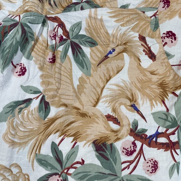 Anne Pinkerton Hawaiian Button Up Muted Tropical Botanical Aves Women's Size 6 - Picture 10 of 13